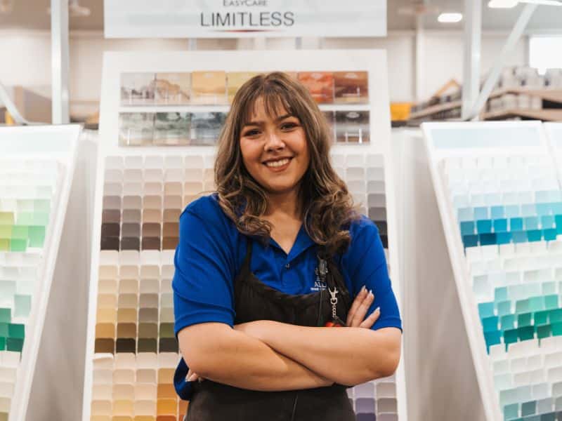 Employee Working in the Paint Center